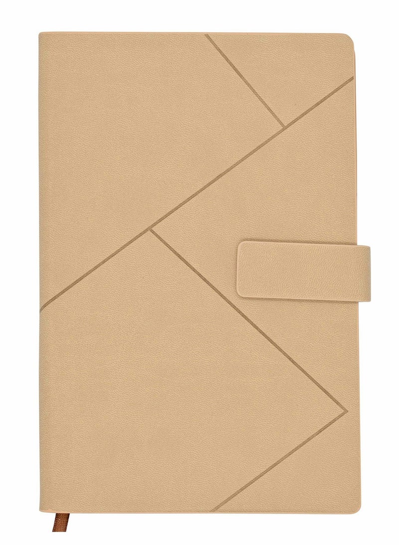 A5 Journal Notebook PU Leather Hardcover Diary Lined with Pocket Pen Holder, Classic Square Magnetic Buckle - Image 1